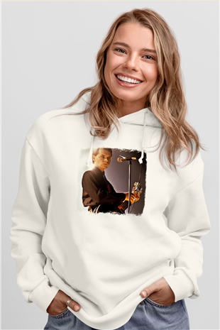 Gary Numan Baskılı Unisex Beyaz Hoodie