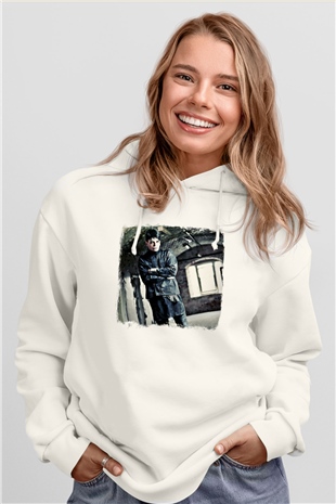 Gary Numan Baskılı Unisex Beyaz Hoodie