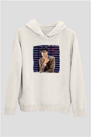 Gary Numan Baskılı Unisex Beyaz Hoodie