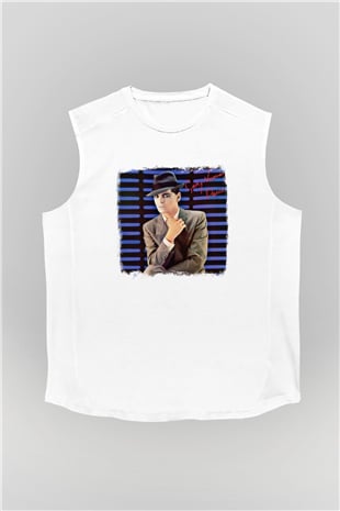 Gary Numan Baskılı Unisex Beyaz Kolsuz Tişört
