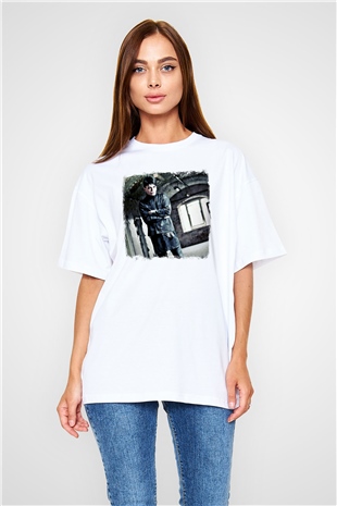 Gary Numan Baskılı Unisex Beyaz Oversize Tişört