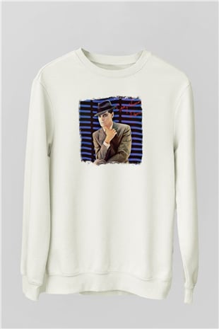 Gary Numan Baskılı Unisex Beyaz Sweatshirt
