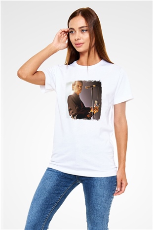 Gary Numan Baskılı Unisex Beyaz Tişört