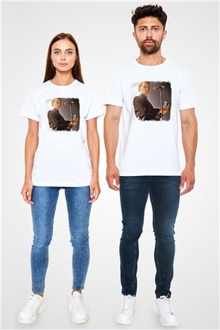 Gary Numan Baskılı Unisex Beyaz Tişört