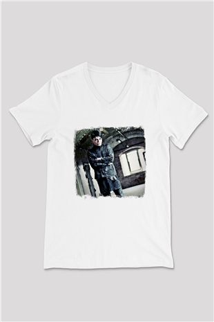 Gary Numan Baskılı Unisex Beyaz V Yaka Tişört