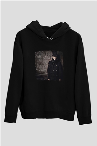Gary Numan Baskılı Unisex Siyah Hoodie