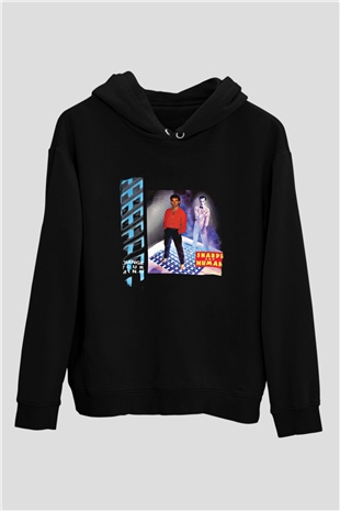 Gary Numan Baskılı Unisex Siyah Hoodie
