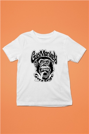 Gas Monkey Garage Baskılı Beyaz Unisex Çocuk Tişört