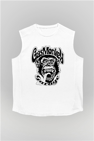 Gas Monkey Garage Beyaz Unisex Kolsuz Tişört