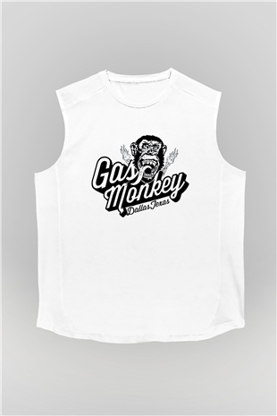Gas Monkey Garage Beyaz Unisex Kolsuz Tişört