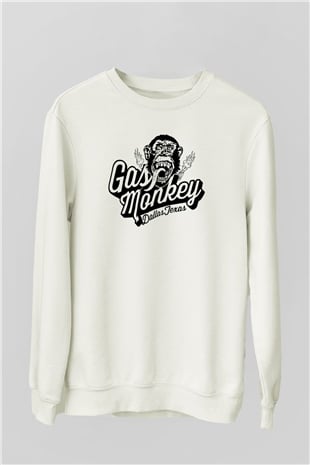 Gas Monkey Garage Beyaz Unisex Sweatshirt
