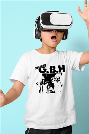 GBH Baskılı Beyaz Unisex Çocuk Tişört