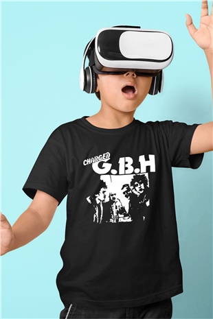 GBH Baskılı Siyah Unisex Çocuk Tişört