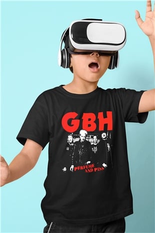 GBH Baskılı Siyah Unisex Çocuk Tişört