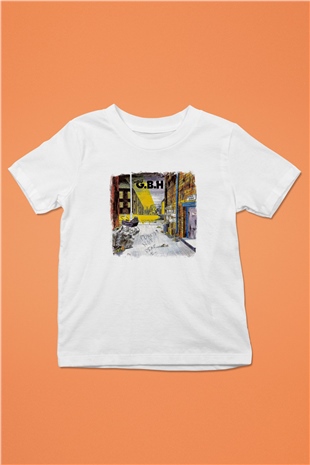 GBH Baskılı Unisex Beyaz Çocuk Tişört