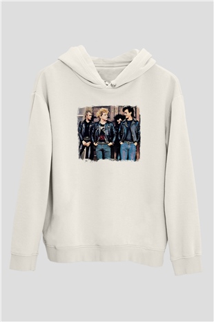 GBH Baskılı Unisex Beyaz Hoodie