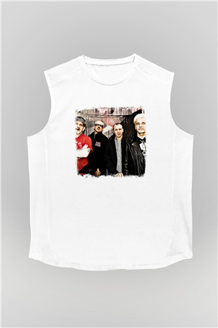 GBH Baskılı Unisex Beyaz Kolsuz Tişört
