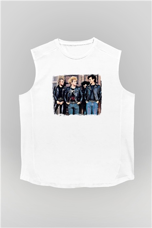 GBH Baskılı Unisex Beyaz Kolsuz Tişört