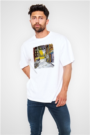 GBH Baskılı Unisex Beyaz Oversize Tişört