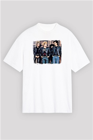 GBH Baskılı Unisex Beyaz Oversize Tişört
