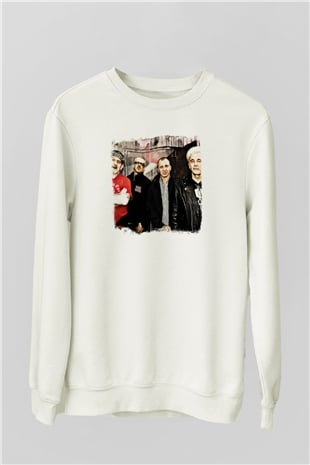 GBH Baskılı Unisex Beyaz Sweatshirt