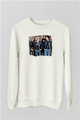 GBH Baskılı Unisex Beyaz Sweatshirt
