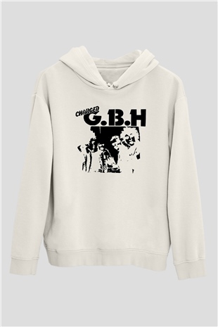 GBH Beyaz Unisex Kapşonlu Sweatshirt
