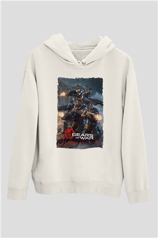 Gears of War Beyaz Unisex Hoodie