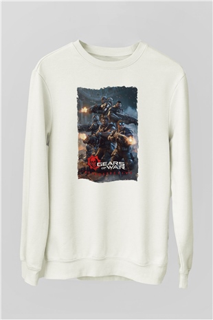 Gears of War Beyaz Unisex Sweatshirt