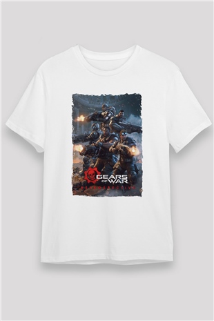 Gears of War Beyaz Unisex Tişört T-Shirt