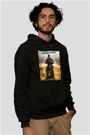 Gears of War Siyah Unisex Hoodie