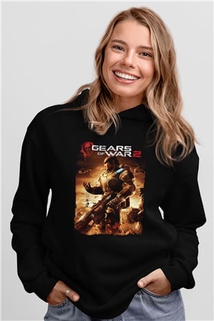 Gears of War Siyah Unisex Hoodie