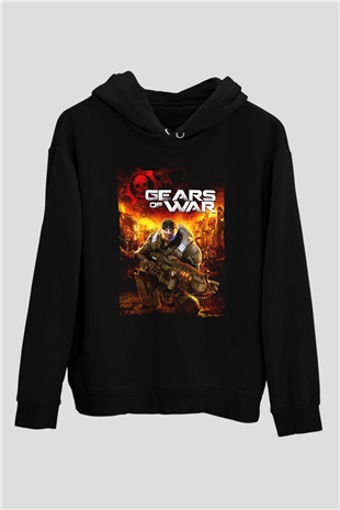 Gears of War Siyah Unisex Hoodie