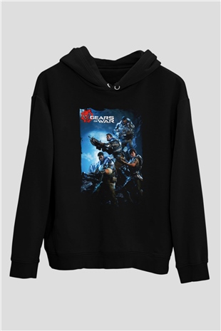 Gears of War Siyah Unisex Hoodie