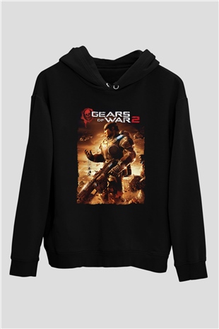 Gears of War Siyah Unisex Hoodie