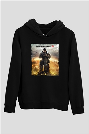 Gears of War Siyah Unisex Hoodie