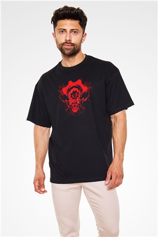 Gears of War Siyah Unisex Oversize Tişört T-Shirt