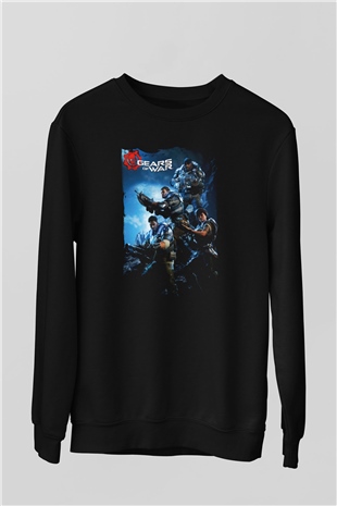 Gears of War Siyah Unisex Sweatshirt