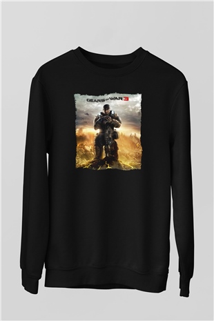 Gears of War Siyah Unisex Sweatshirt
