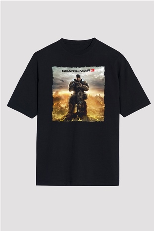 Gears of War Siyah Oversize Tişört Oversize T-shirt