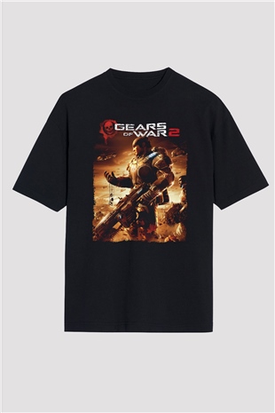 Gears of War Siyah Oversize Tişört Oversize T-shirt