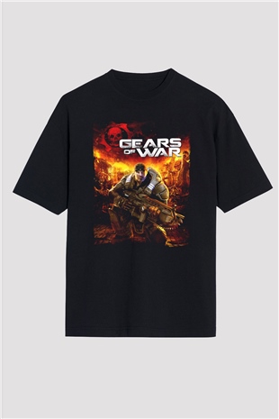Gears of War Siyah Oversize Tişört Oversize T-shirt