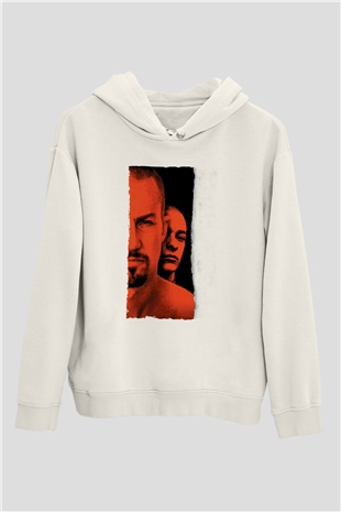 Geçmişin Gölgesinde - American History X Baskılı Beyaz Kapüşonlu Sweatshirt