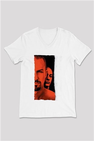 Geçmişin Gölgesinde - American History X Baskılı Beyaz V Yaka Tişört