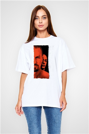 Geçmişin Gölgesinde - American History X Baskılı Beyaz Oversize Tişört
