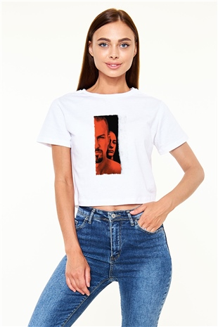 Geçmişin Gölgesinde - American History X Baskılı Beyaz Crop Top Tişört