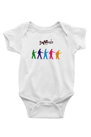 Genesis Baskılı Beyaz Unisex Bebek Body - Zıbın