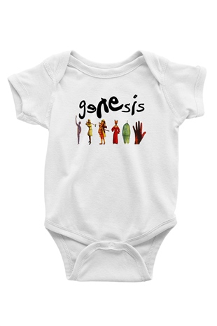 Genesis Baskılı Beyaz Unisex Bebek Body - Zıbın