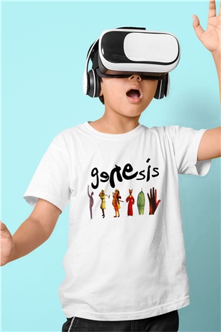Genesis Baskılı Beyaz Unisex Çocuk Tişört