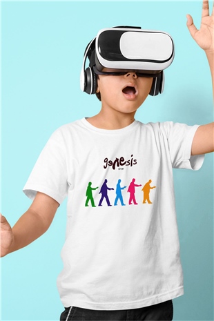 Genesis Baskılı Beyaz Unisex Çocuk Tişört